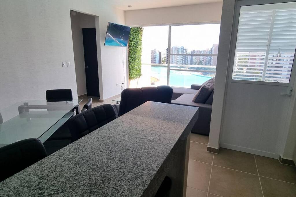 Departamento Con Laguna Artificial Cancún Exterior foto