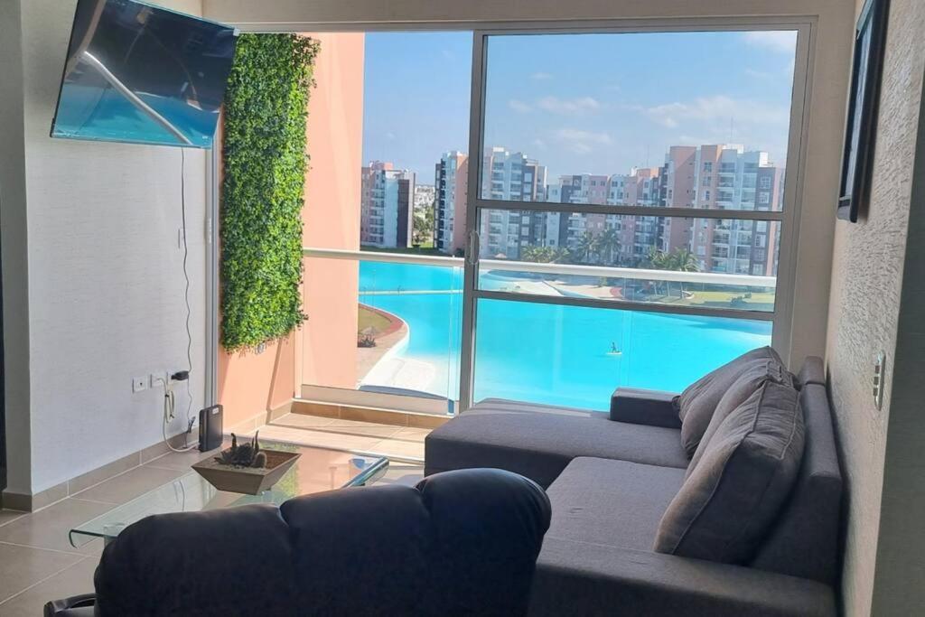 Departamento Con Laguna Artificial Cancún Exterior foto